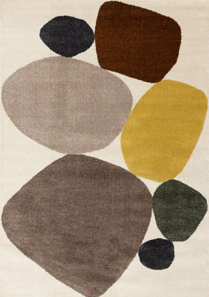 Warm Elements Tapis (7,10 pi X 10,6 pi) design galets – crème