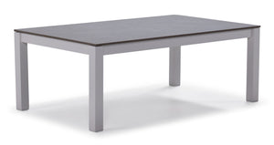 Malibu Table de centre de jardin avec dessus en pierre frittée – blanc, gris