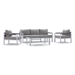 Malibu 4 - Piece Outdoor Conversation Set - White, Grey