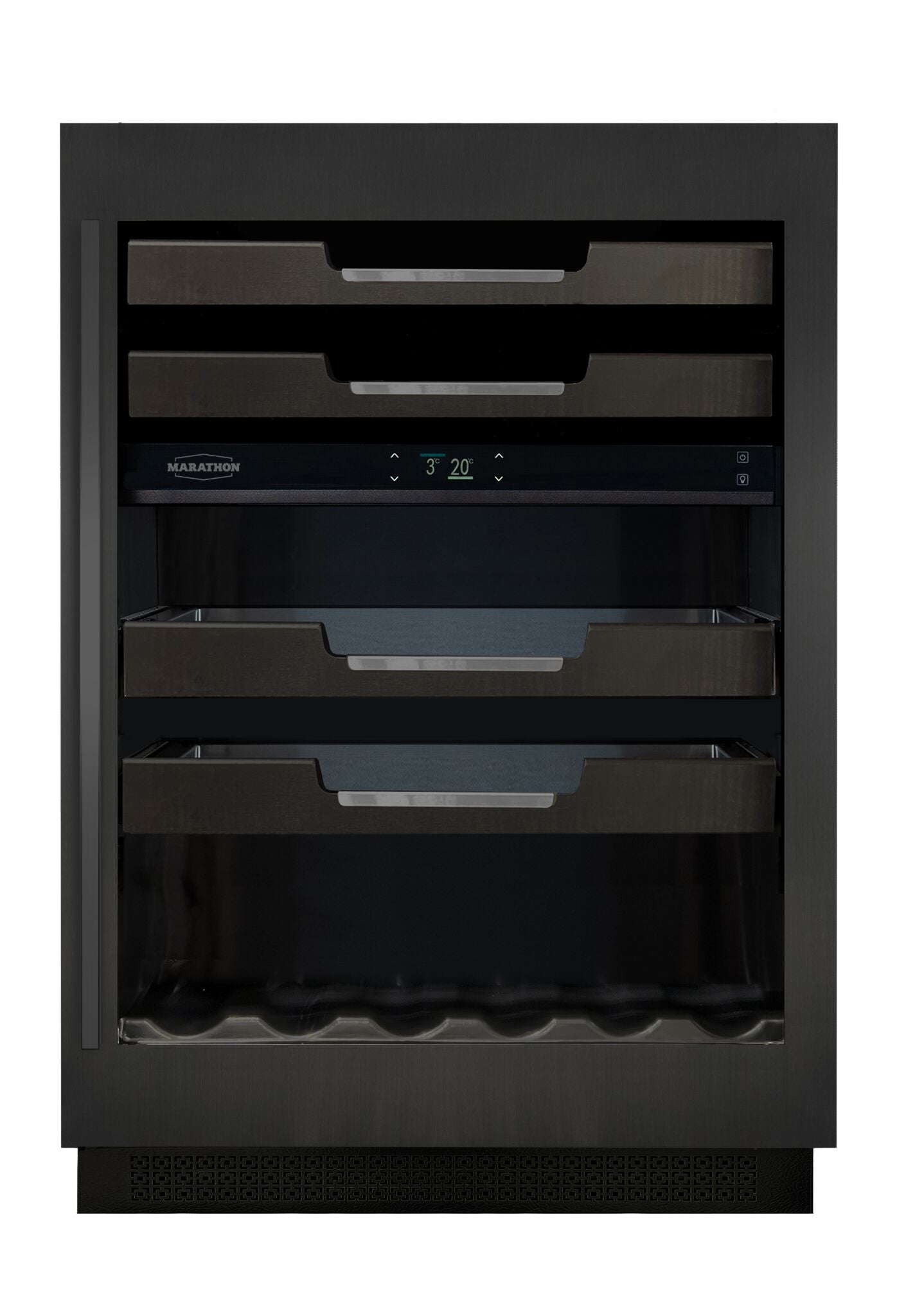 Marathon 24" Dual-Zone Black Steel Wine & Beverage Cooler – M4-D250BLS