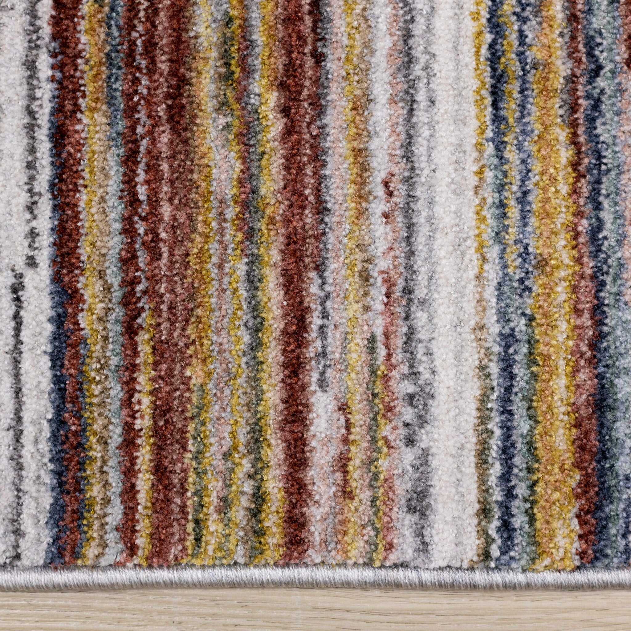 Sunset Glow 7'10" x 10'2" Striped Plush Area Rug