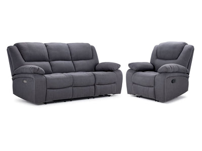 Marlow Ens. Sofa et fauteuil inclinables – anthracite