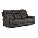 Matrix Triple Power Reclining Sofa with Multimedia System, Heat and Air Massage - Smoke