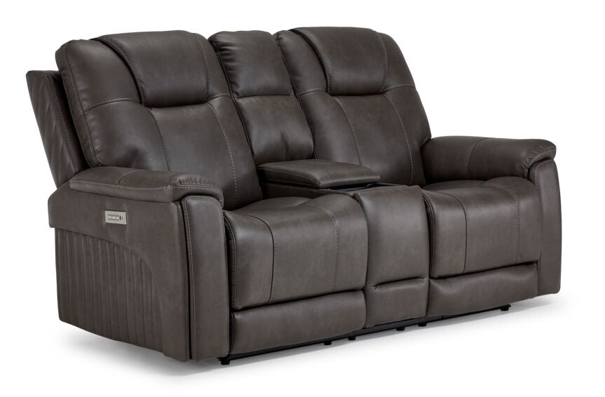 Matrix Triple Power Reclining Sofa and Loveseat Set - Smoke