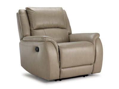 Maxton Fauteuil inclinable manuel en cuir – taupe