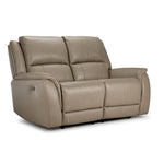 Maxton Leather Power Reclining Loveseat - Taupe