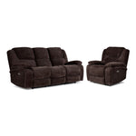 Maxwell Power Reclining Sofa and Chair Set - Brown