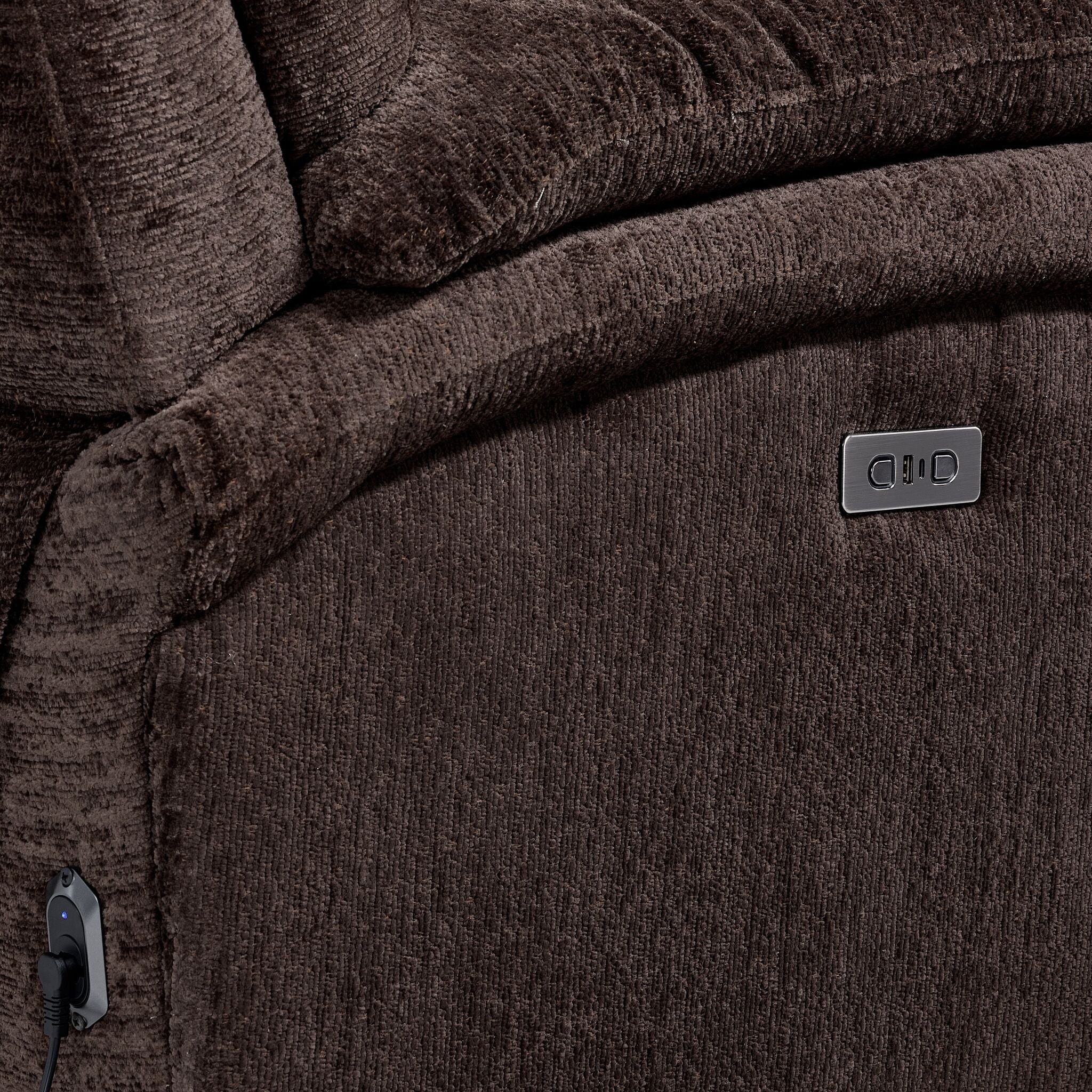 Maxwell 6-Piece Power Reclining Sectional with Console- Brown