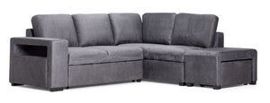 Meadow Sectionnel 3 mcx avec lit escamotable à gauche – gris