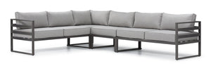 Milos Sectionnel de jardin 4 mcx - gris