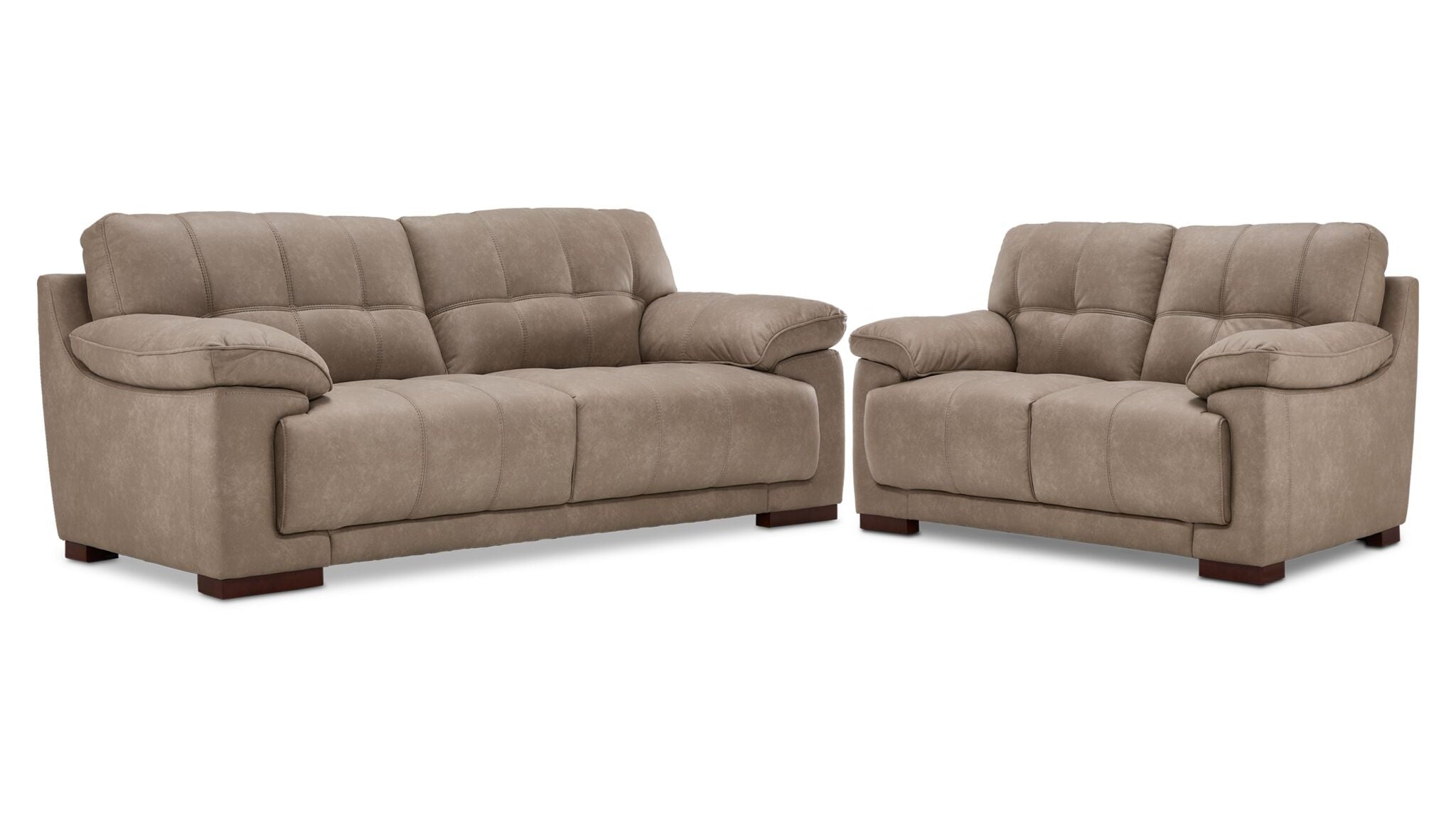 Modena Sofa and Loveseat Set - Taupe