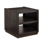 Modern Edge 24-inch dark grey end table with raised end panels and open fixed centre shelf