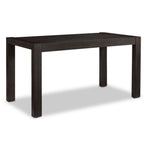 Modern Edge 60-inch dark grey desk with wide block legs, picture frame moulding and front view