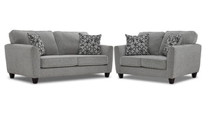 Moncton Ens. Sofa et causeuse – gris pâle