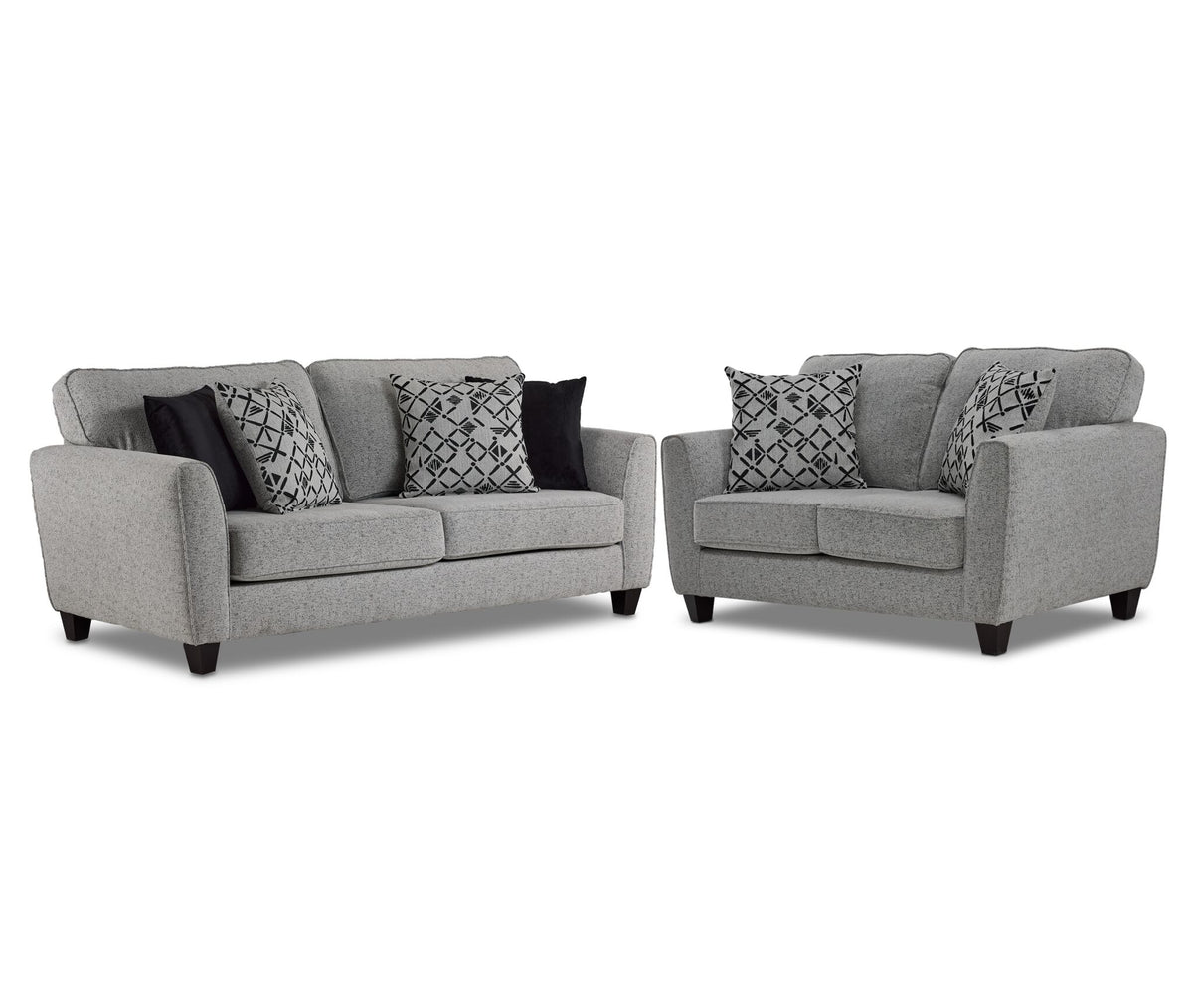 Moncton Sofa and Loveseat Set - Light Grey