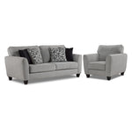 Moncton Sofa and Chair Set - Light Grey
