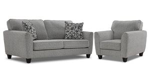 Moncton Ens. Sofa et fauteuil – gris pâle