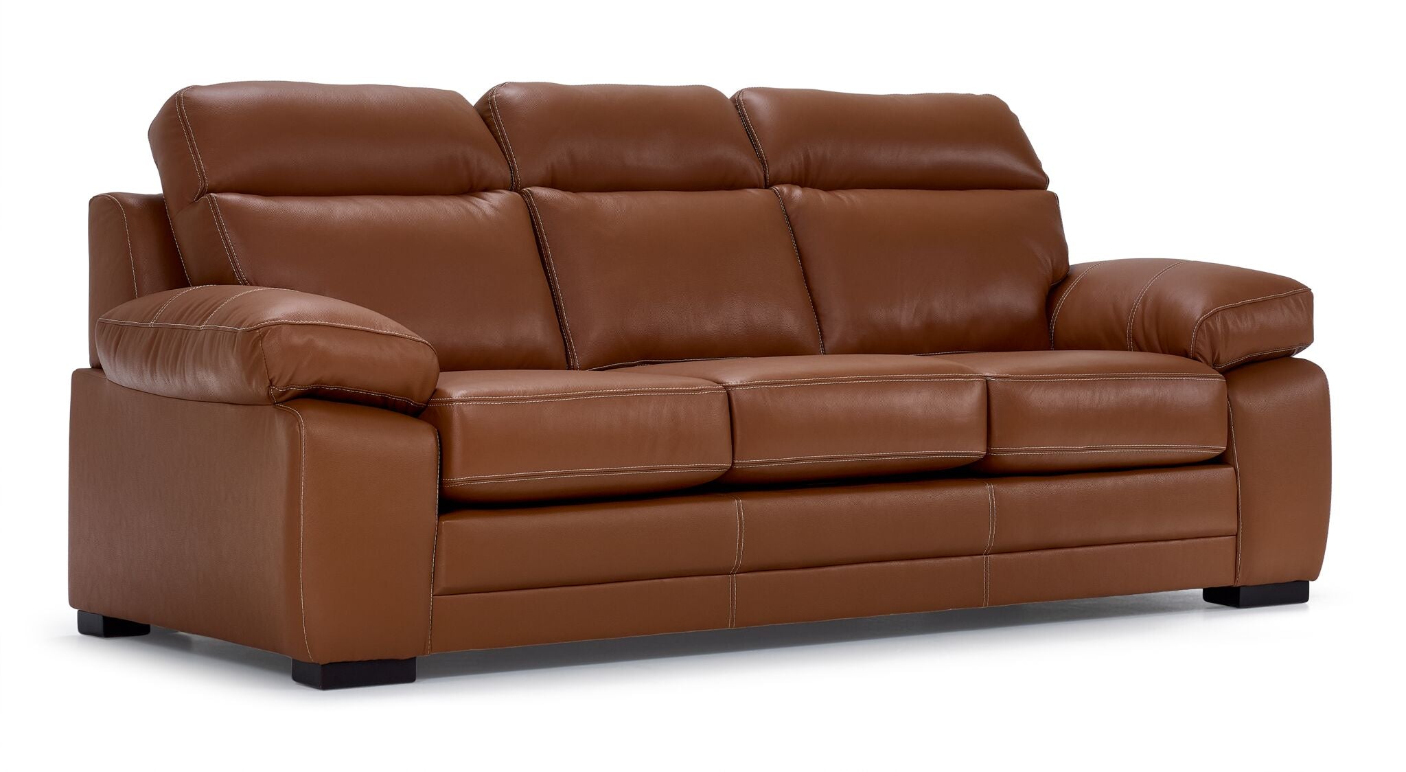 Morrison II Leather Sofa, Loveseat and Chair Set - Cognac