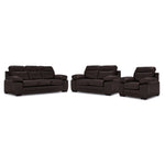 Morrison II Leather Sofa, Loveseat and Chair Set - Brown