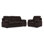Morrison II Leather Sofa and Chair Set - Brown