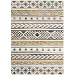Golden Peaks 5'3" x 7'7" Tribal Area Rug - Grey, Yellow