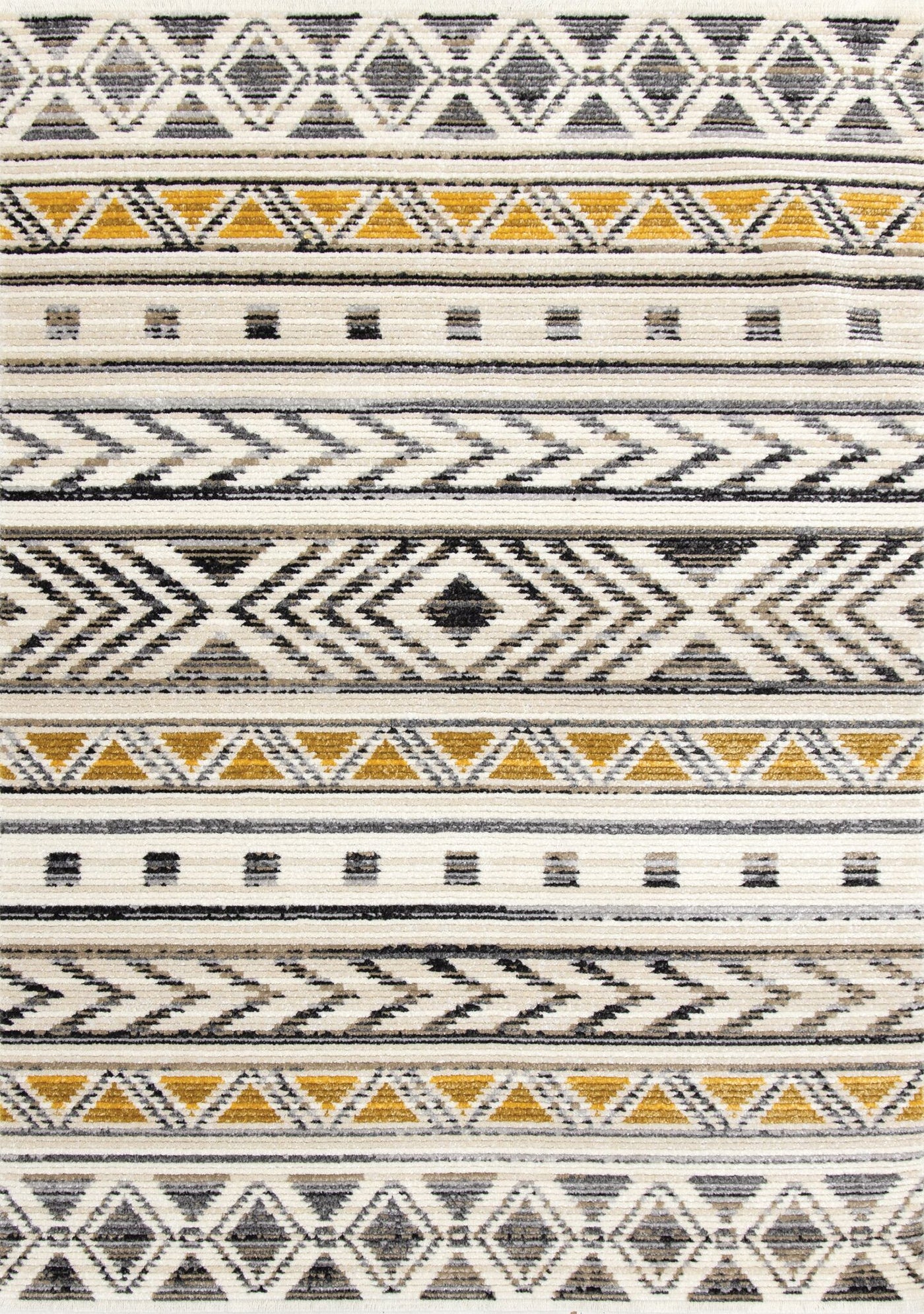 Golden Peaks 5'3" x 7'7" Tribal Area Rug - Grey, Yellow