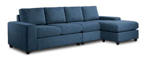 Neptune Sectionnel 2 mcx avec fauteuil allongé réversible - bleu