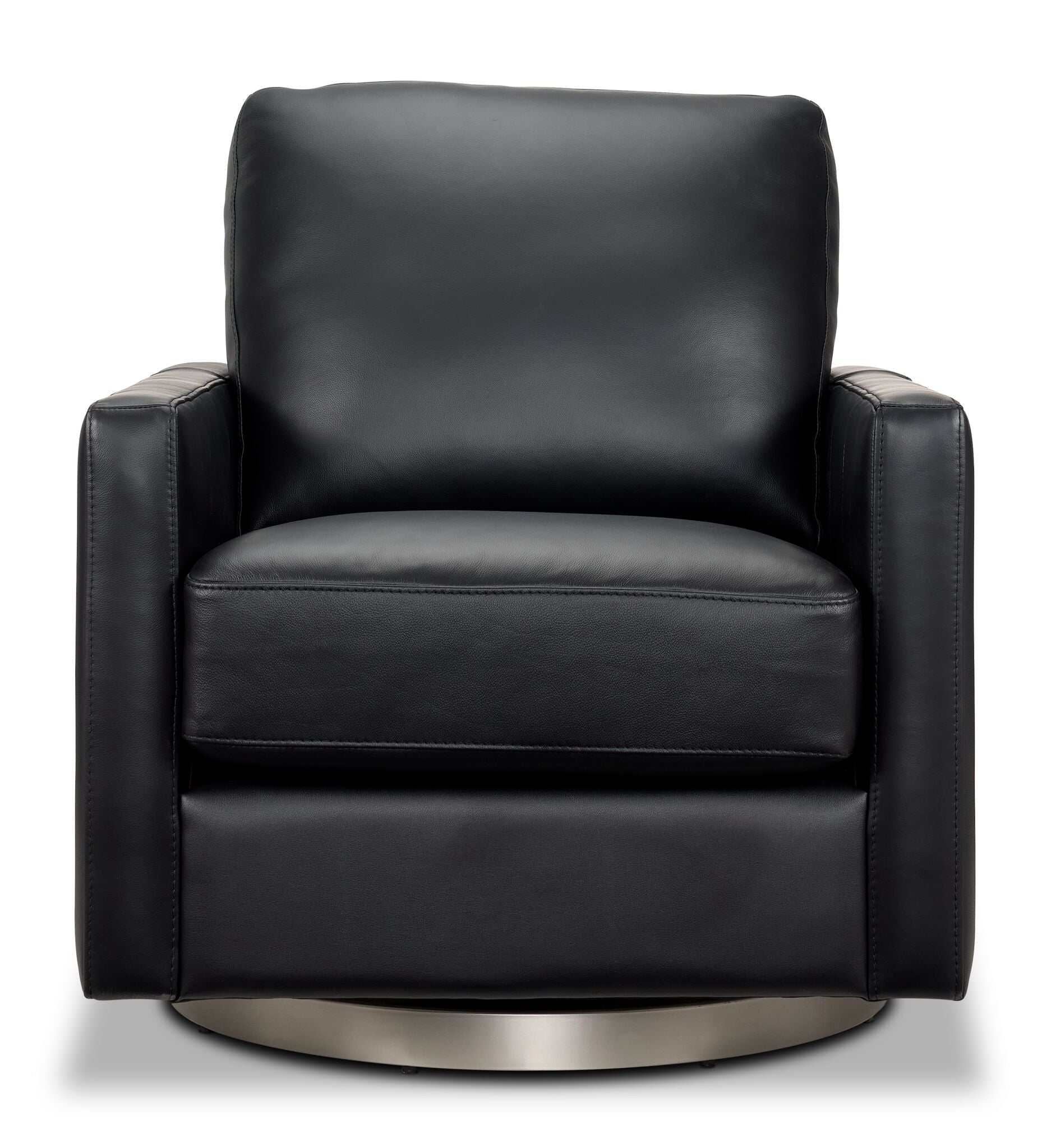 Nevada Leather Swivel Chair - Black