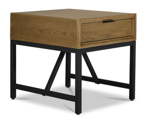 Sentiment de connexion - Newport Table de bout 24 po – chêne et noir