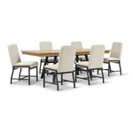 Feeling Connected - Newport 7-Piece Extendable Dining Set - Oak and Black