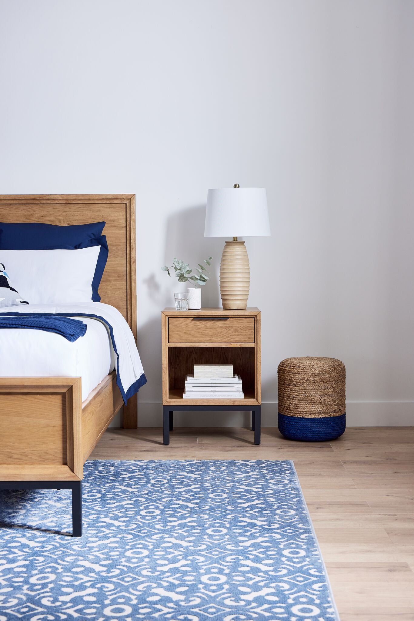 Feeling Connected - Newport Night Table - Oak and Black