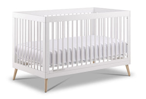 Delta Children Nico Lit de bébé convertible – blanc Bianca, naturel