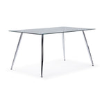 Novella Dining Table - Glass, Chrome