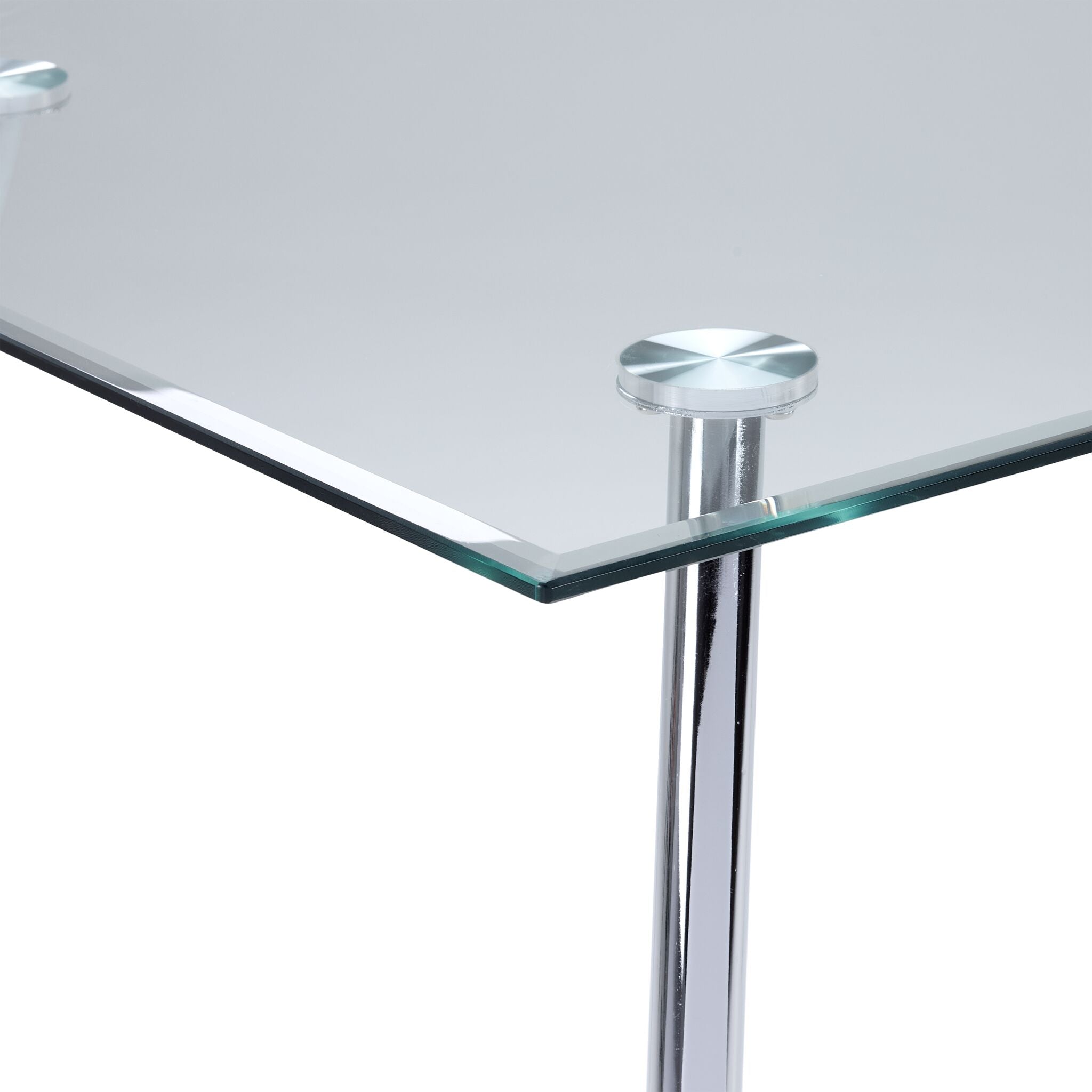 Novella Dining Table - Glass, Chrome