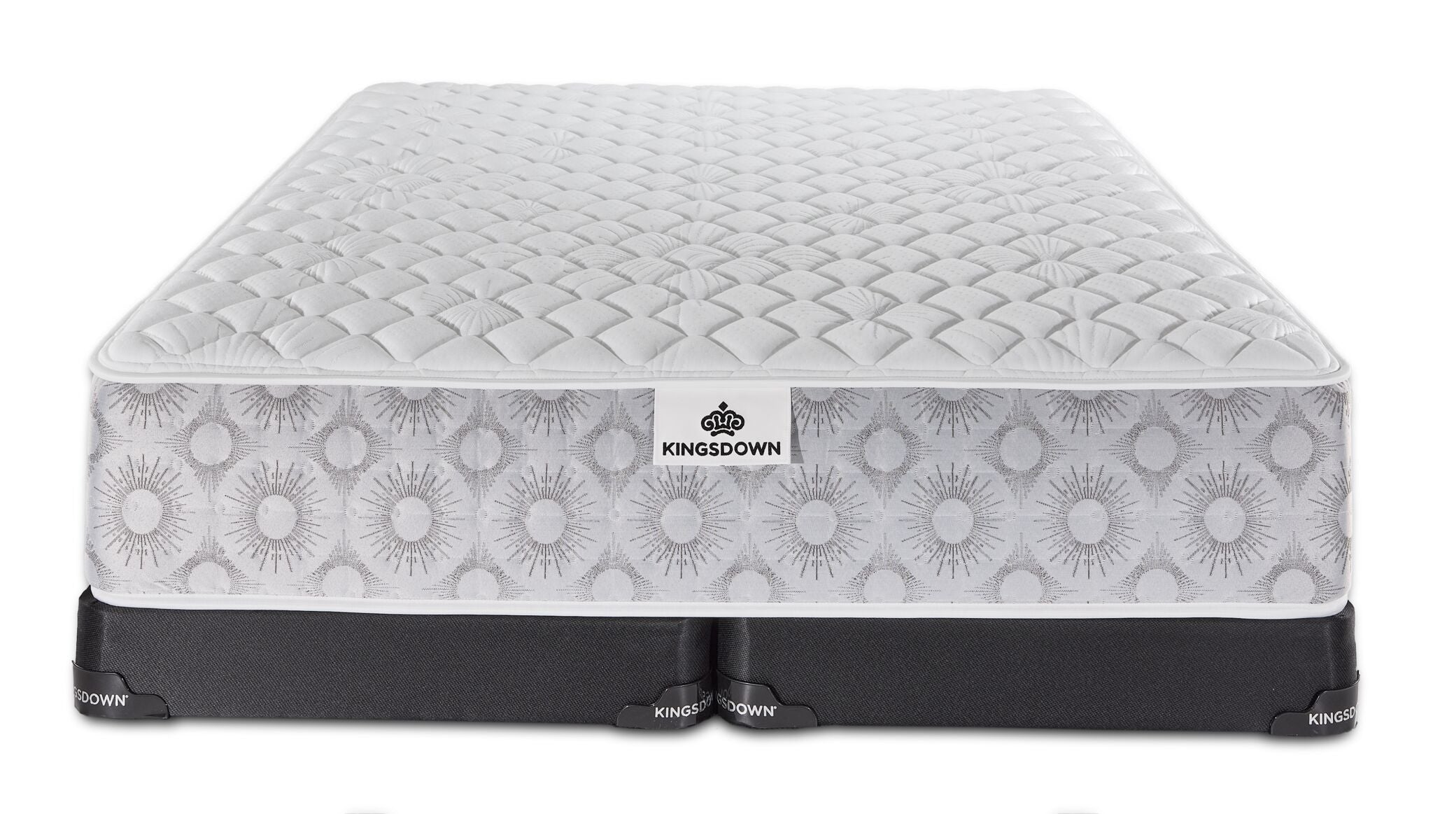 Kingsdown Odessa Firm Tight Top Queen Mattress and Split Low Profile Boxspring Set