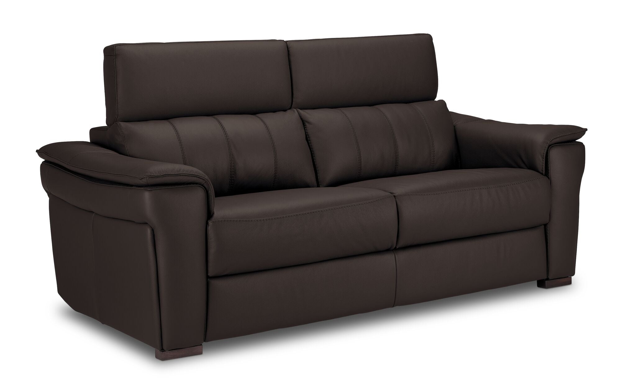 Orlando-Ray Leather Sofa and Chair Set - Chocolate