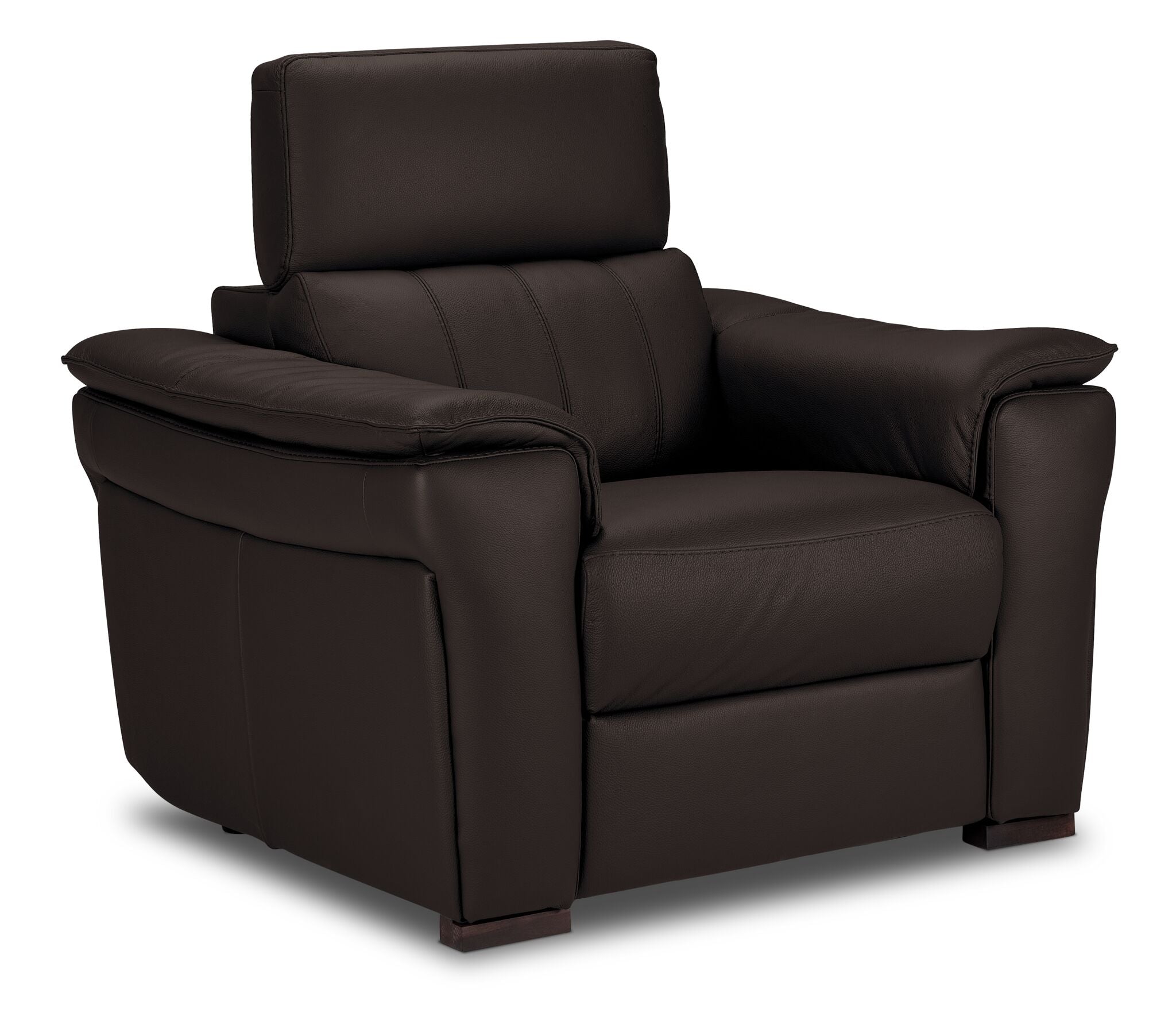 Orlando-Ray Leather Sofa, Loveseat and Chair Set - Chocolate