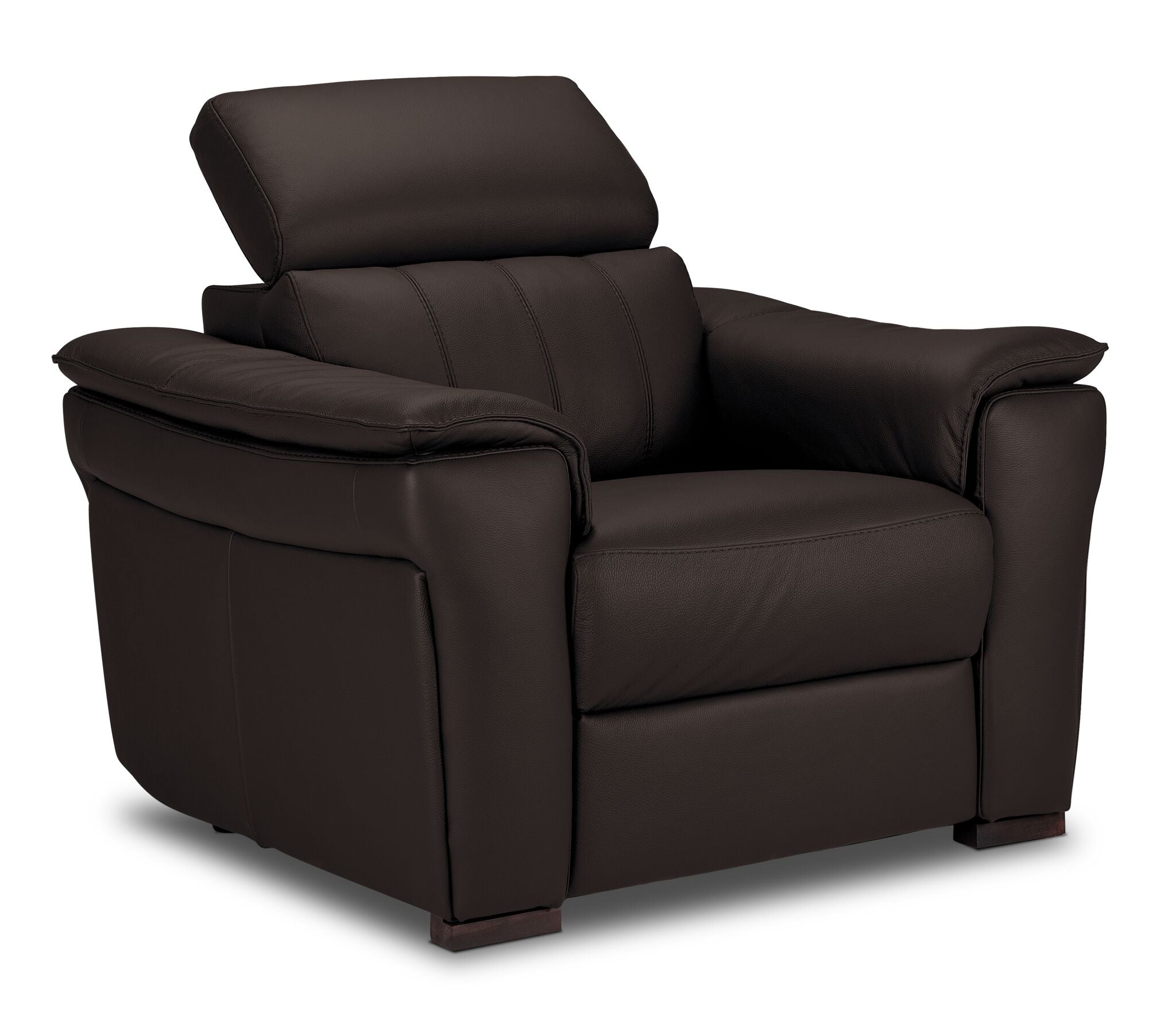 Orlando-Ray Leather Chair - Chocolate