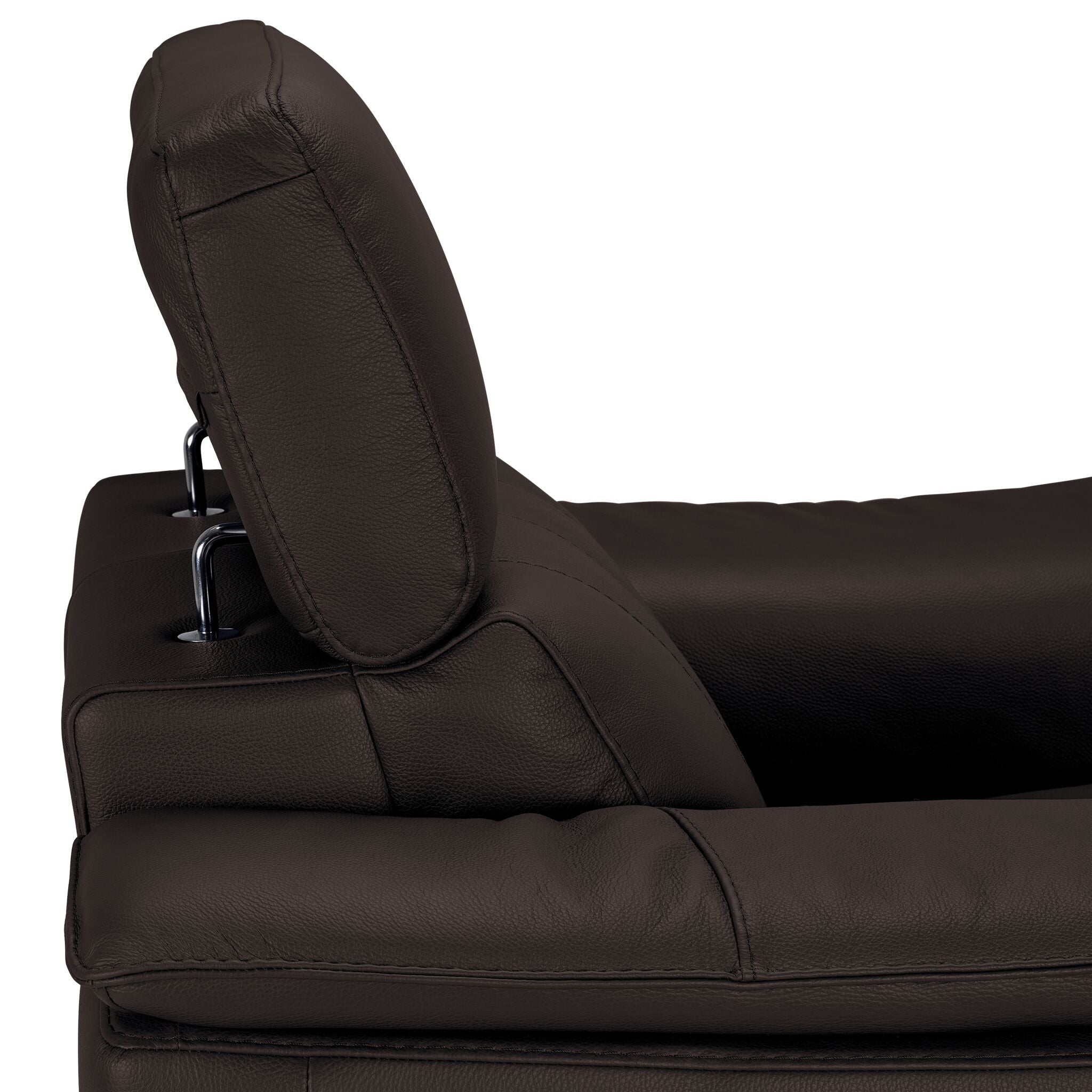 Orlando-Ray Leather Sofa and Chair Set - Chocolate
