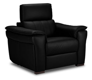 Orlando-Ray Fauteuil en cuir – noir