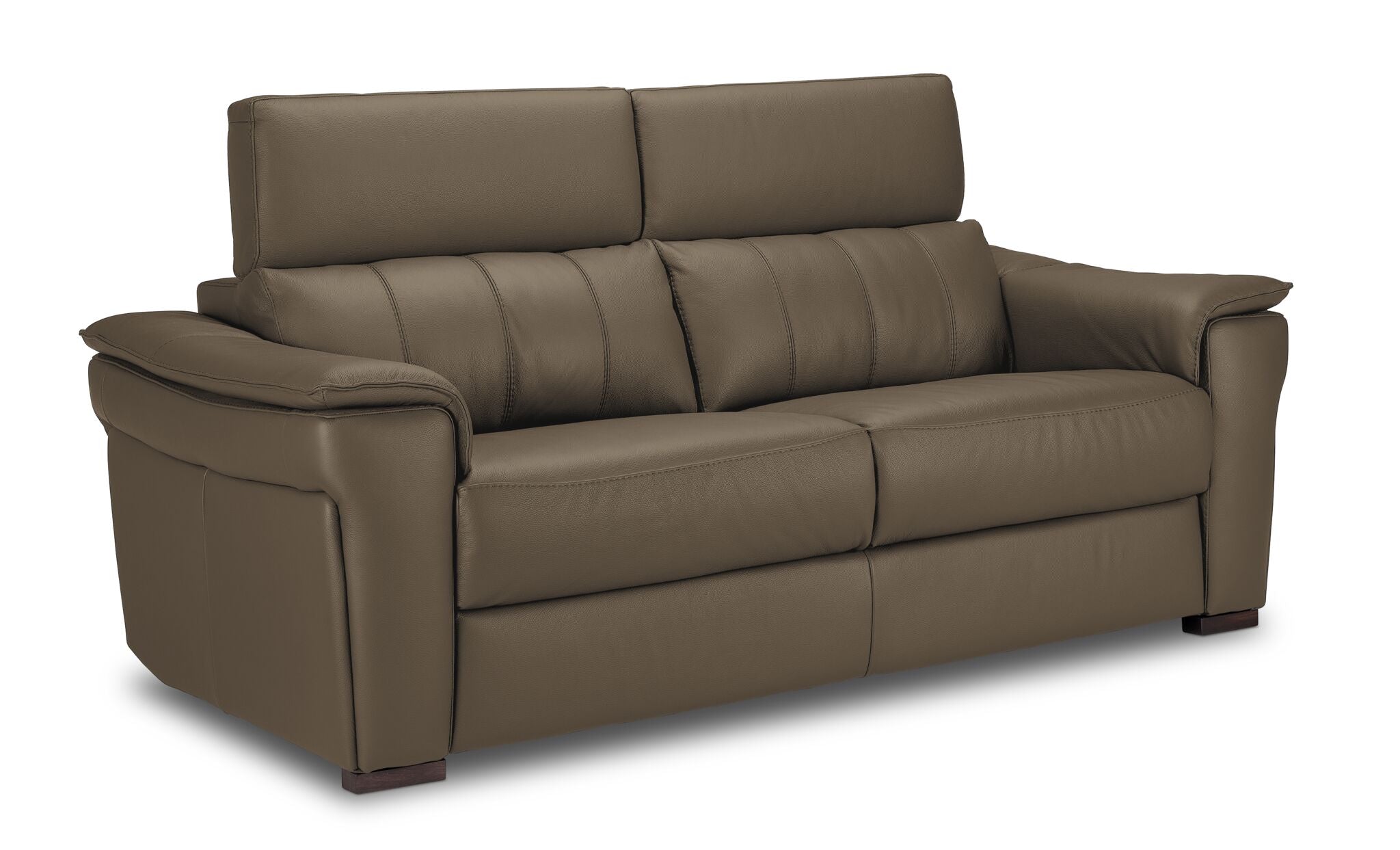 Orlando-Ray Leather Sofa and Chair Set - Taupe