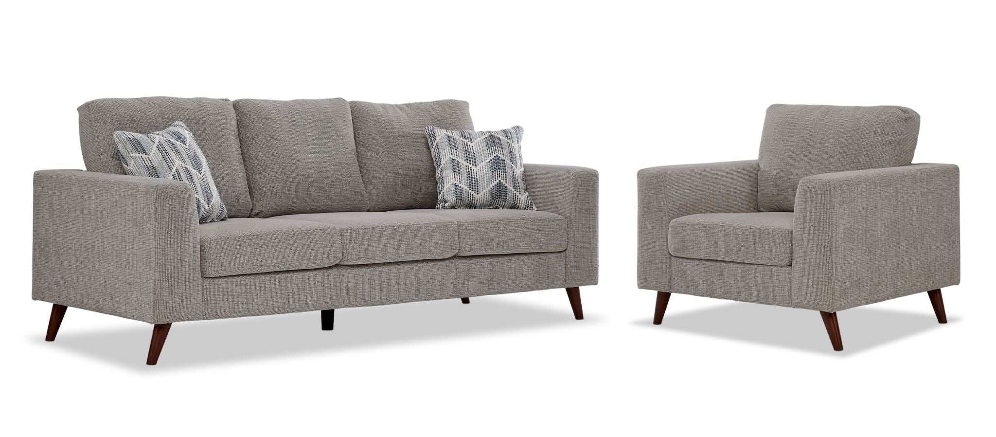Orleans Sofa and Chair Set - Grey