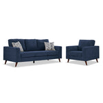 Orleans Sofa and Chair Set - Blue