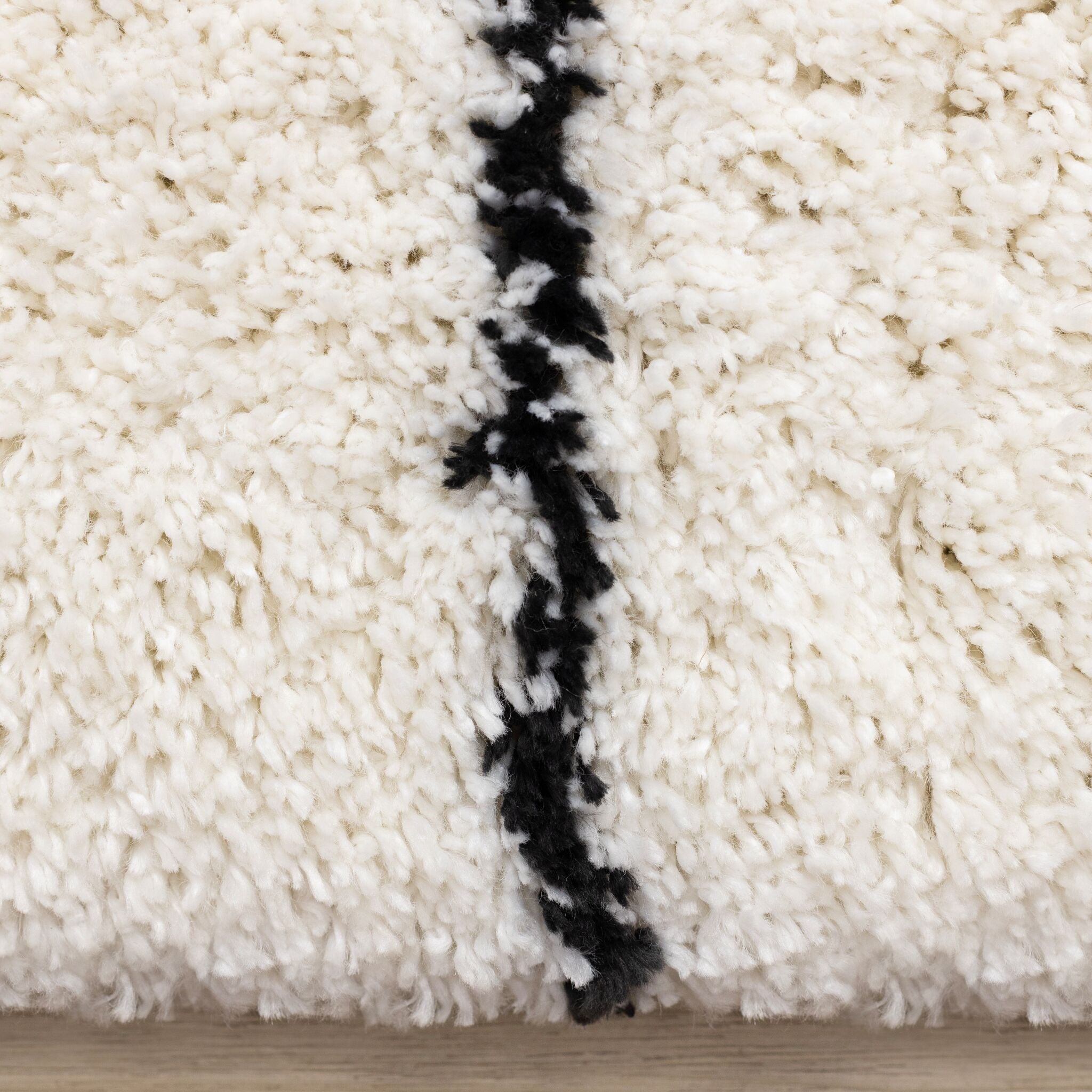 Pace 6'7" x 9'6" Outlinded Shapes Area Rug - Cream, Black