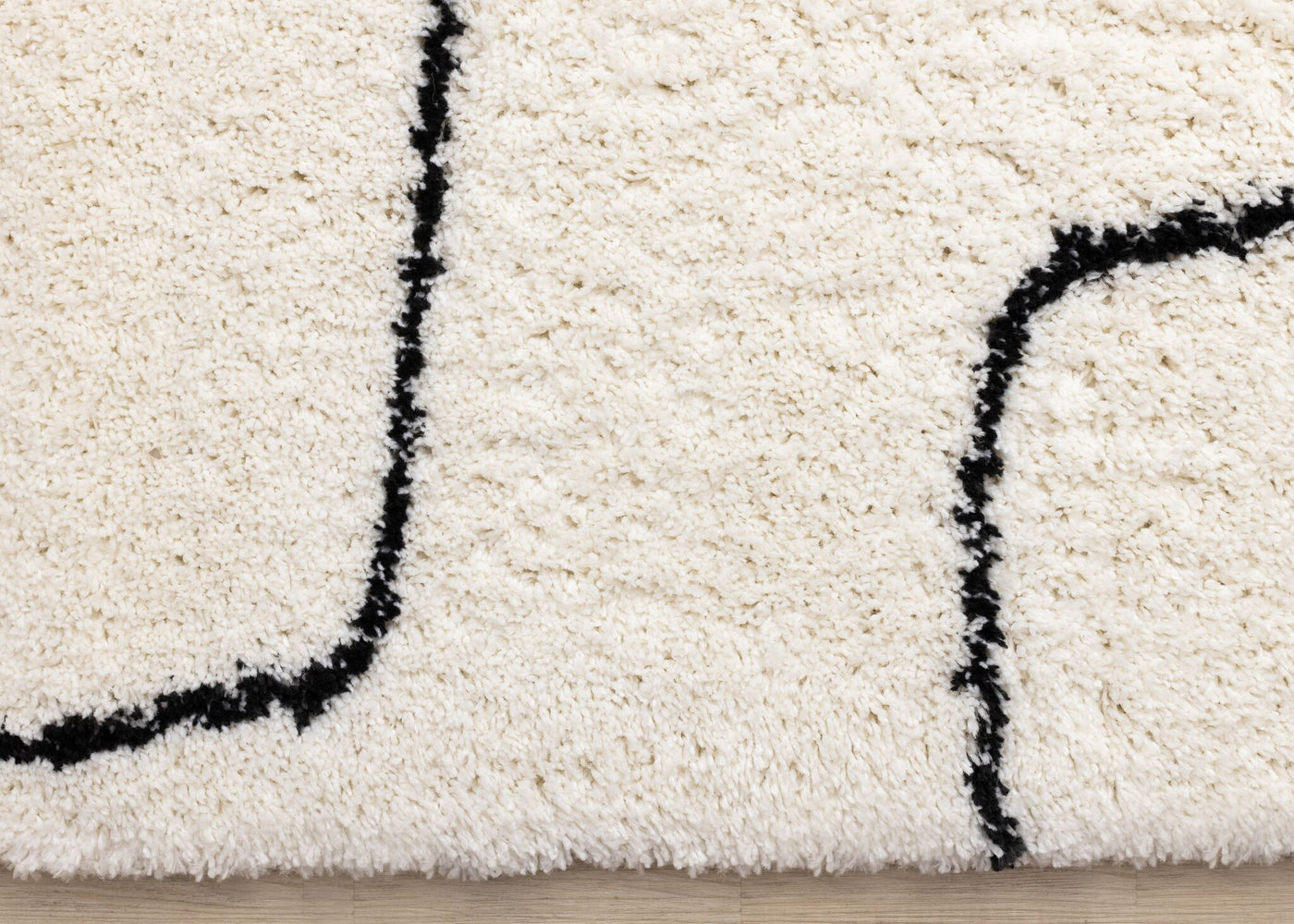 Pace 6'7" x 9'6" Outlinded Shapes Area Rug - Cream, Black