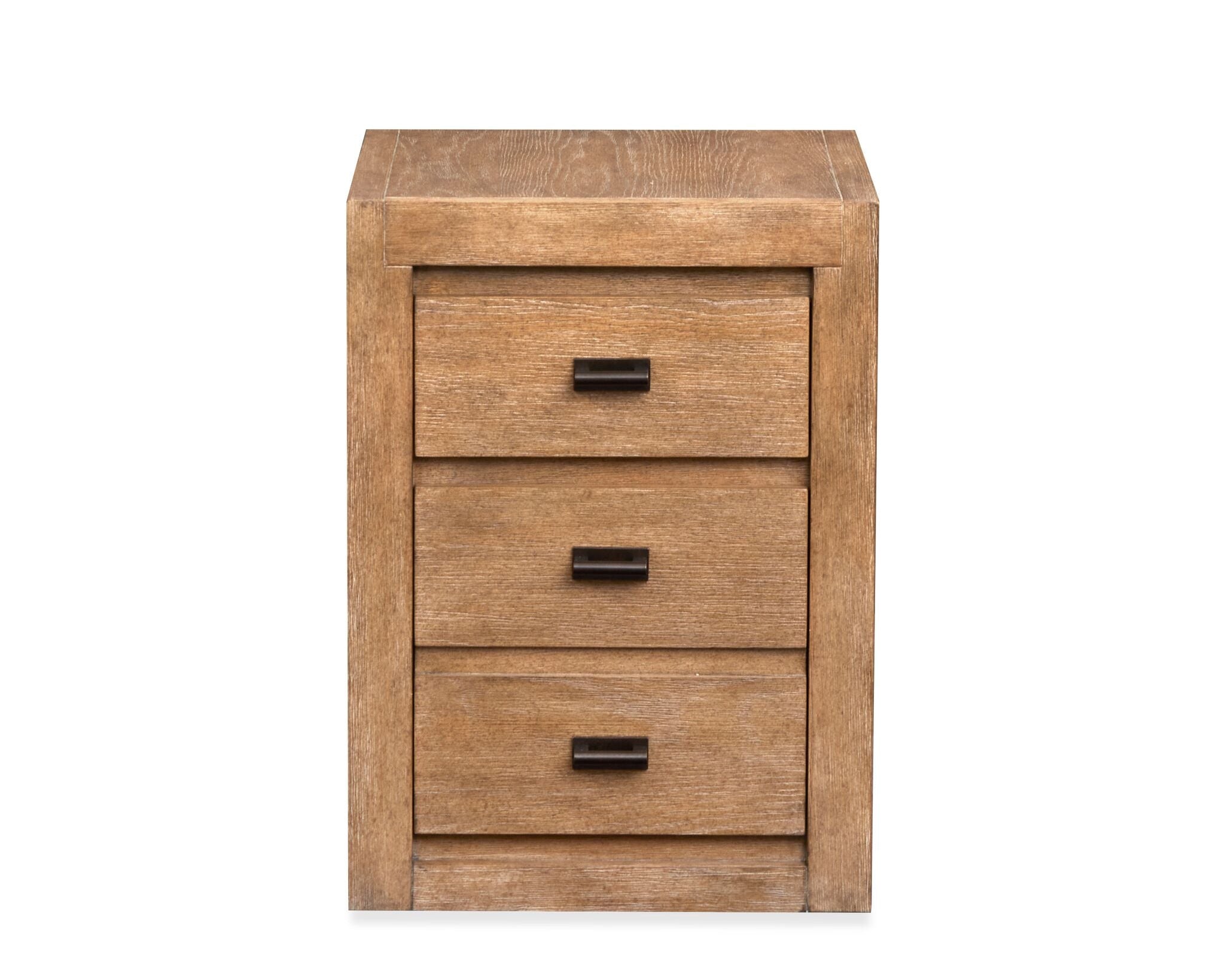 Plum Creek filing cabinet with Sierra Brown wood finish, drawer storage and locking mechanism