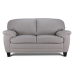 Raphael Leather Loveseat - Cloud Grey