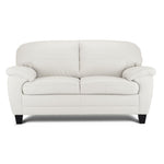 Raphael Leather Loveseat - Silver Grey