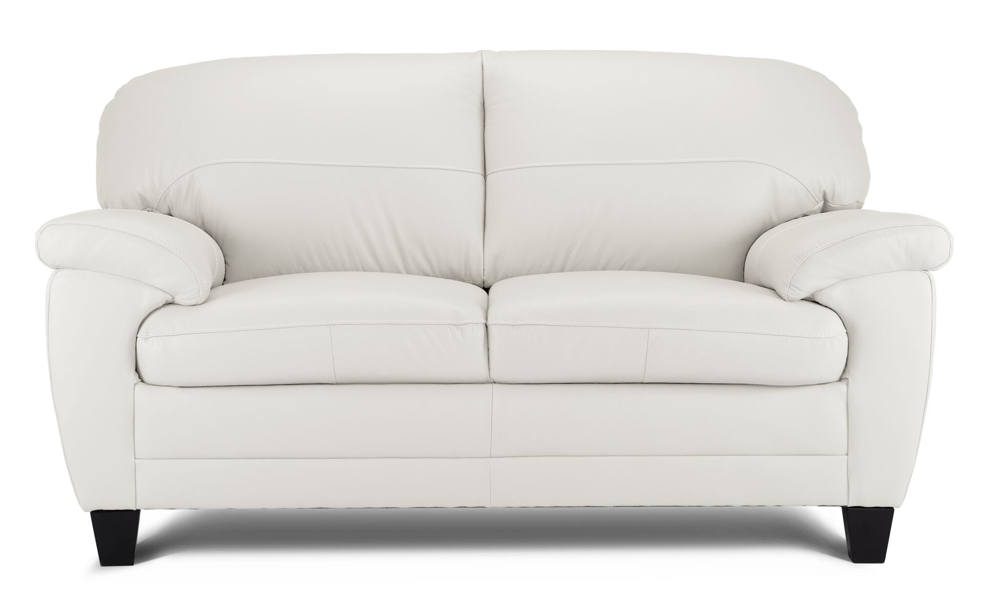 Raphael Leather Loveseat - Silver Grey