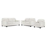 Raphael Leather Sofa, Loveseat and Chair Set - Silver Grey
